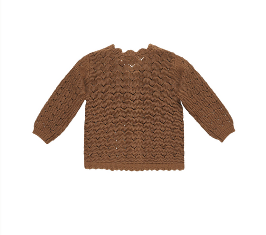 Scalloped Cardigan, Cinnamon