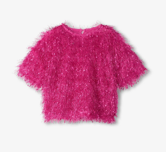 Rose Violet Fluffy Sweater Knit Top