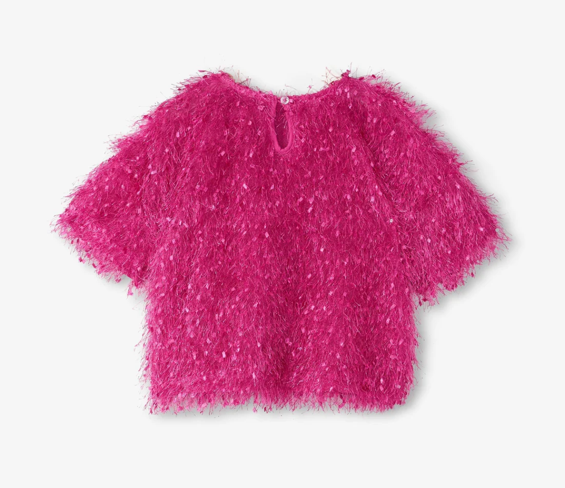 Rose Violet Fluffy Sweater Knit Top