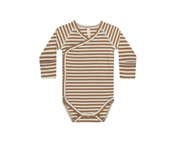 Side Snap Bodysuit, Cinnamon Stripe | newborn