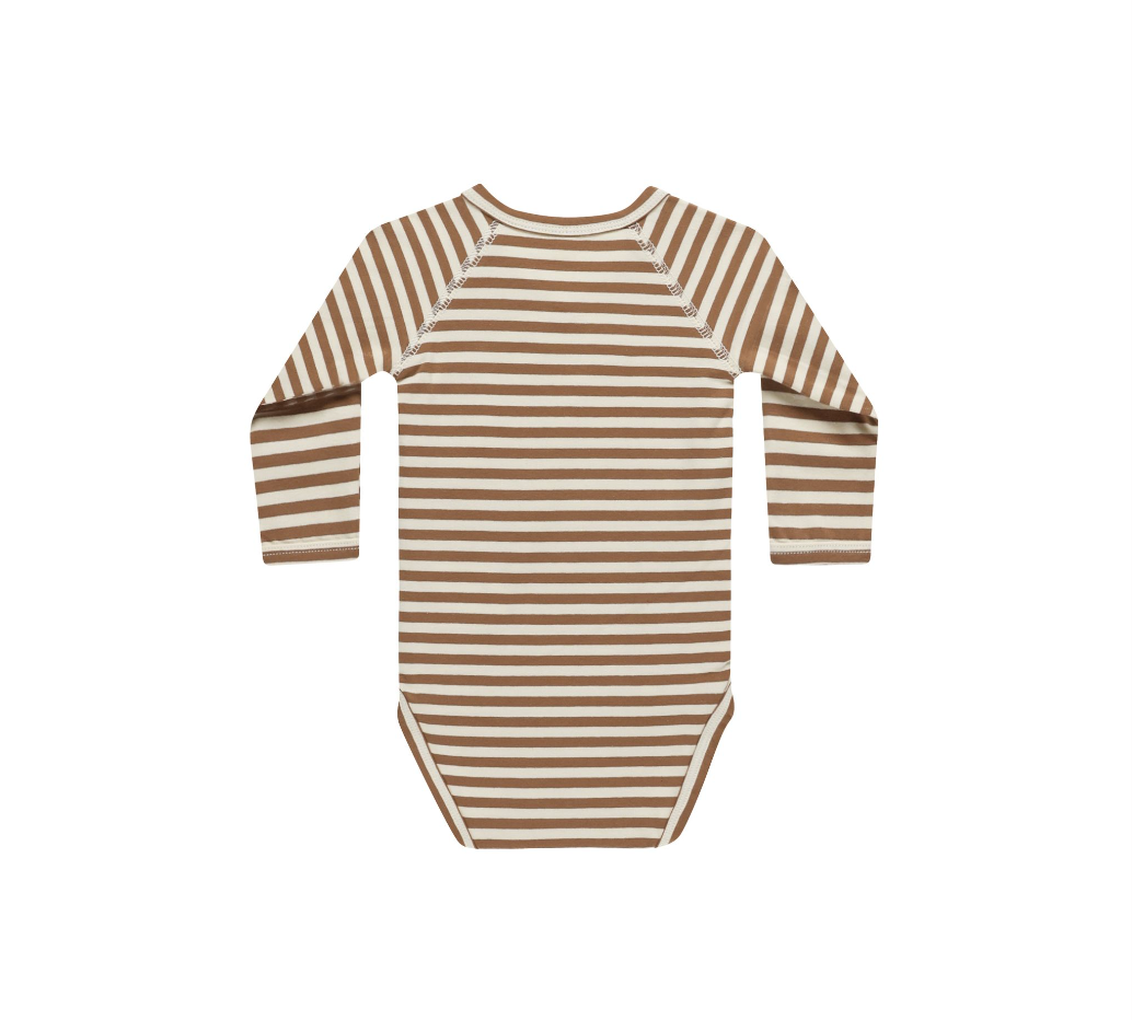 Side Snap Bodysuit, Cinnamon Stripe | newborn