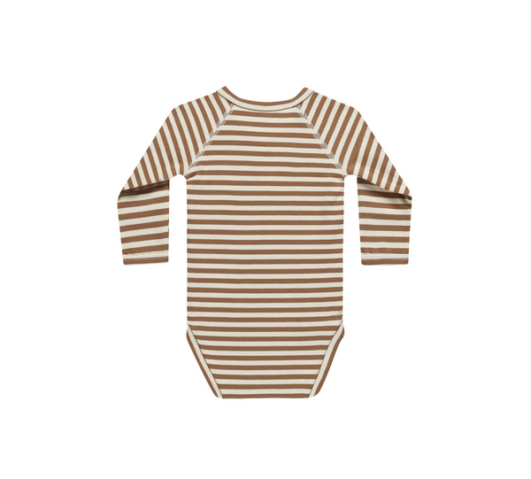 Side Snap Bodysuit, Cinnamon Stripe | newborn