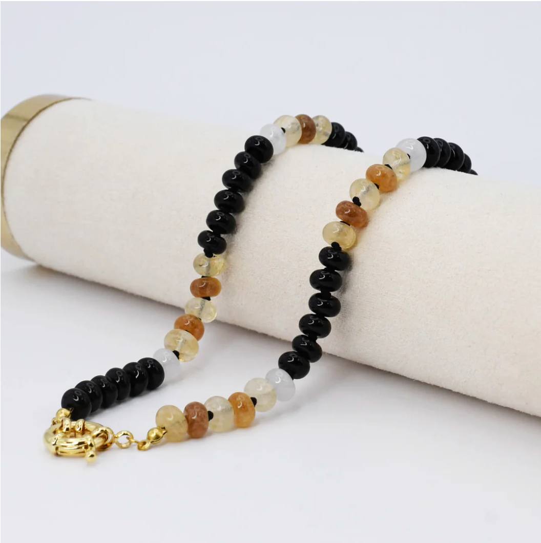 Brooke Black + Brown Gemstone Necklace