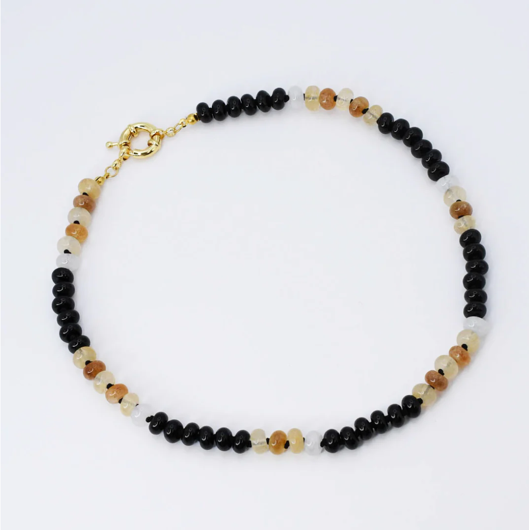 Brooke Black + Brown Gemstone Necklace