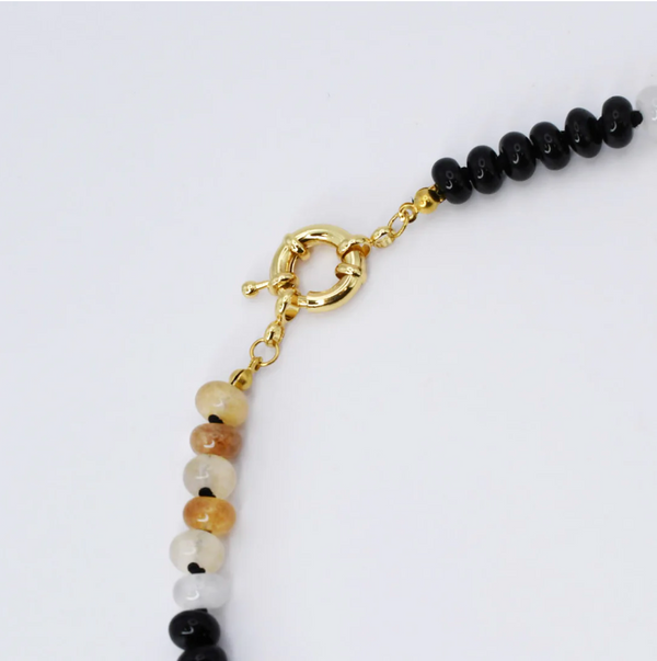 Brooke Black + Brown Gemstone Necklace