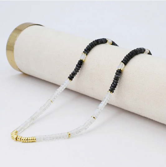 Dainty Stormy Black Sky Gemstone Necklace - Magpies Paducah