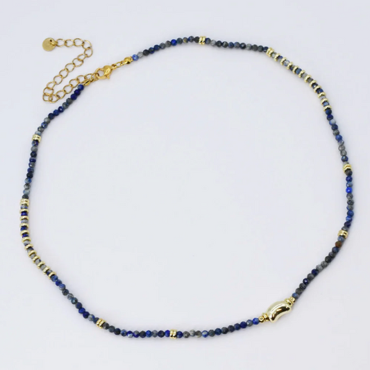 Dainty Stormy Blue Sky Gemstone Necklace - Magpies Paducah