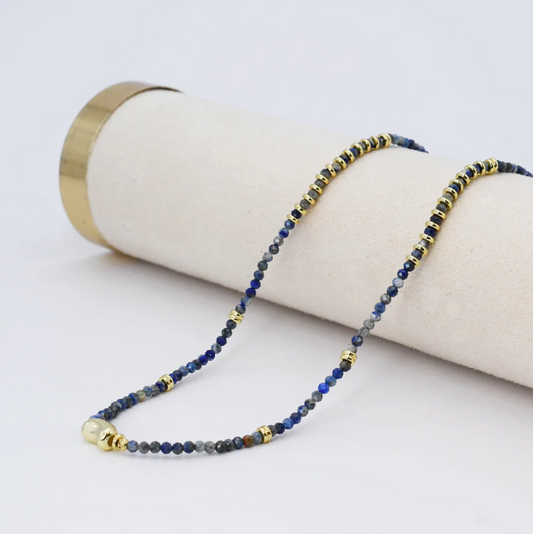 Dainty Stormy Blue Sky Gemstone Necklace - Magpies Paducah