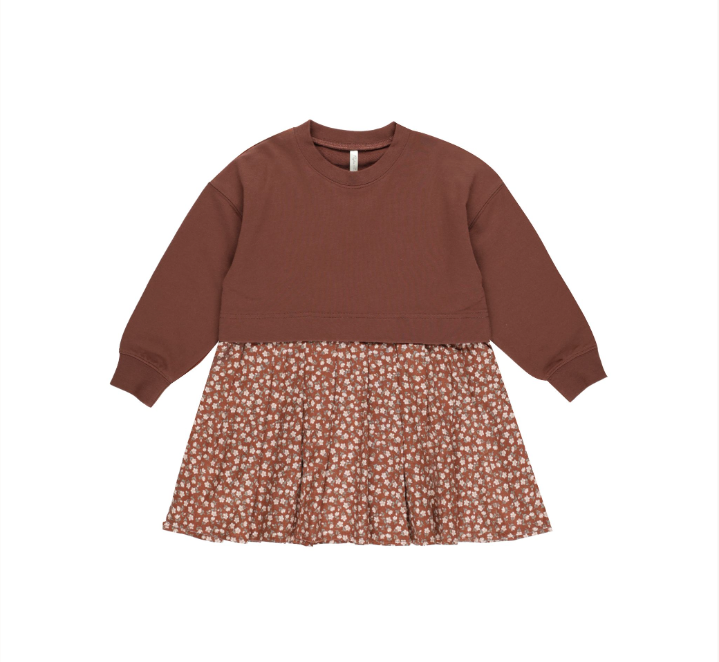 Sweatshirt Dress, Rosette | 10-12y