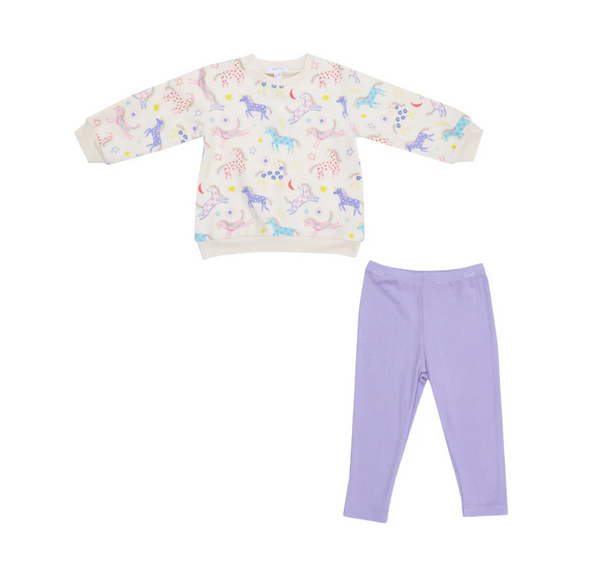 Oversized Sweatshirt + Legging Set, Fun Unicorns