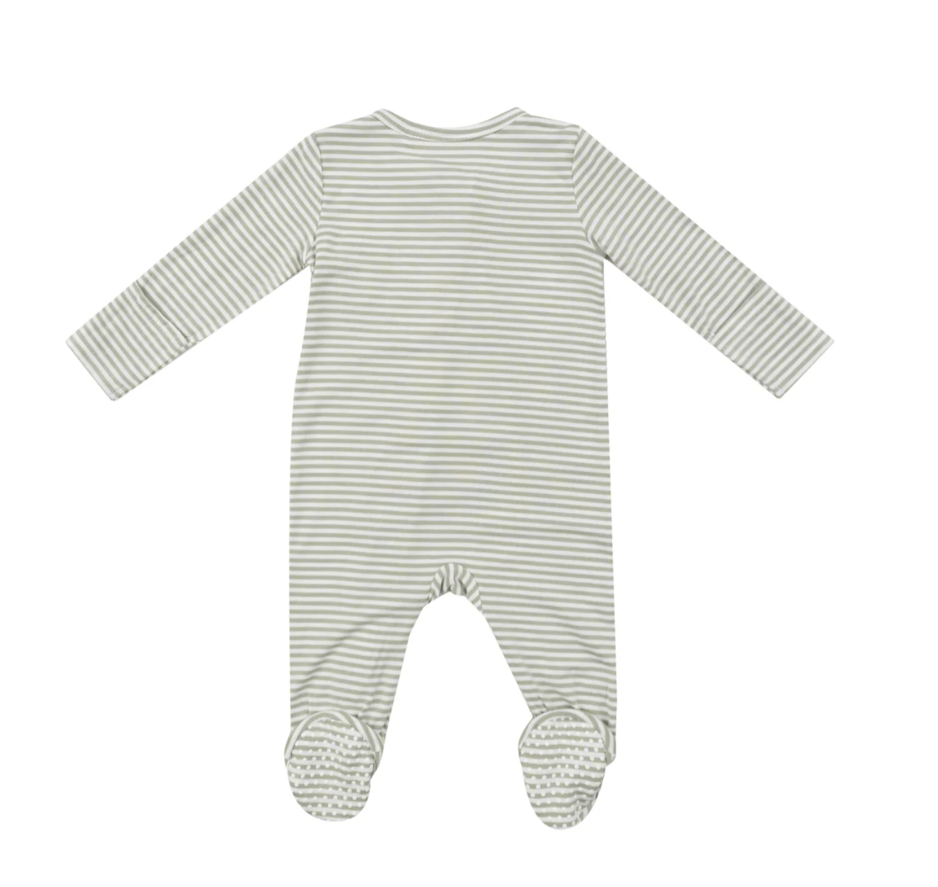 Zipper Footie, Desert Green Stripe