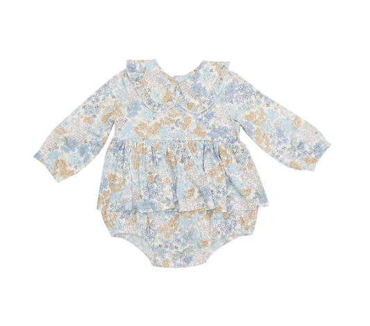 Ruffle Peter Pan Skirted Bubble, Edith's Floral