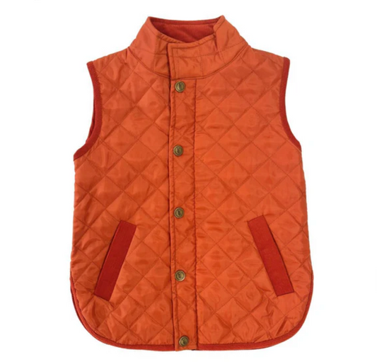 Classic Quilted Vest, Orange