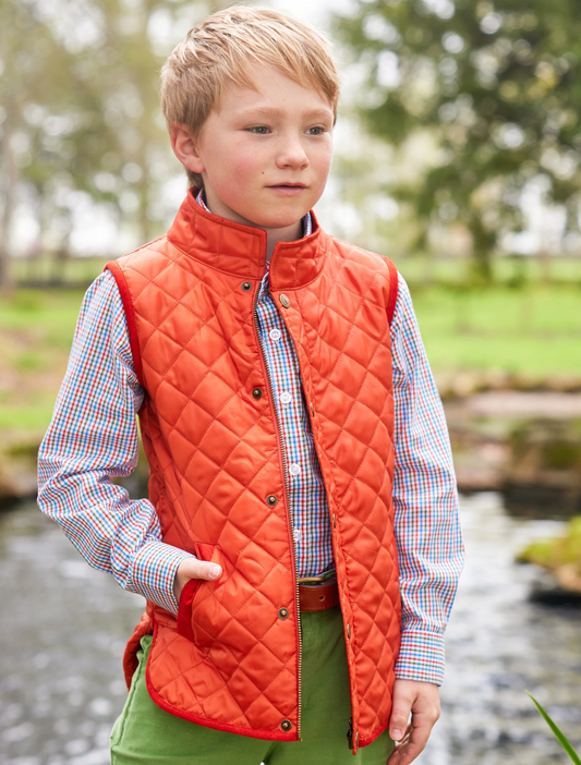 Classic Quilted Vest, Orange