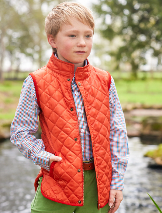 Classic Quilted Vest, Orange - Magpies Paducah