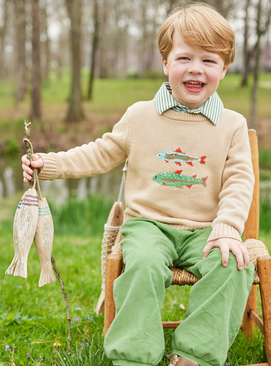 Intarsia Sweater, Fish