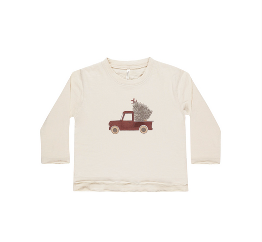 Raw Edge Long Sleeve Tee, Truck