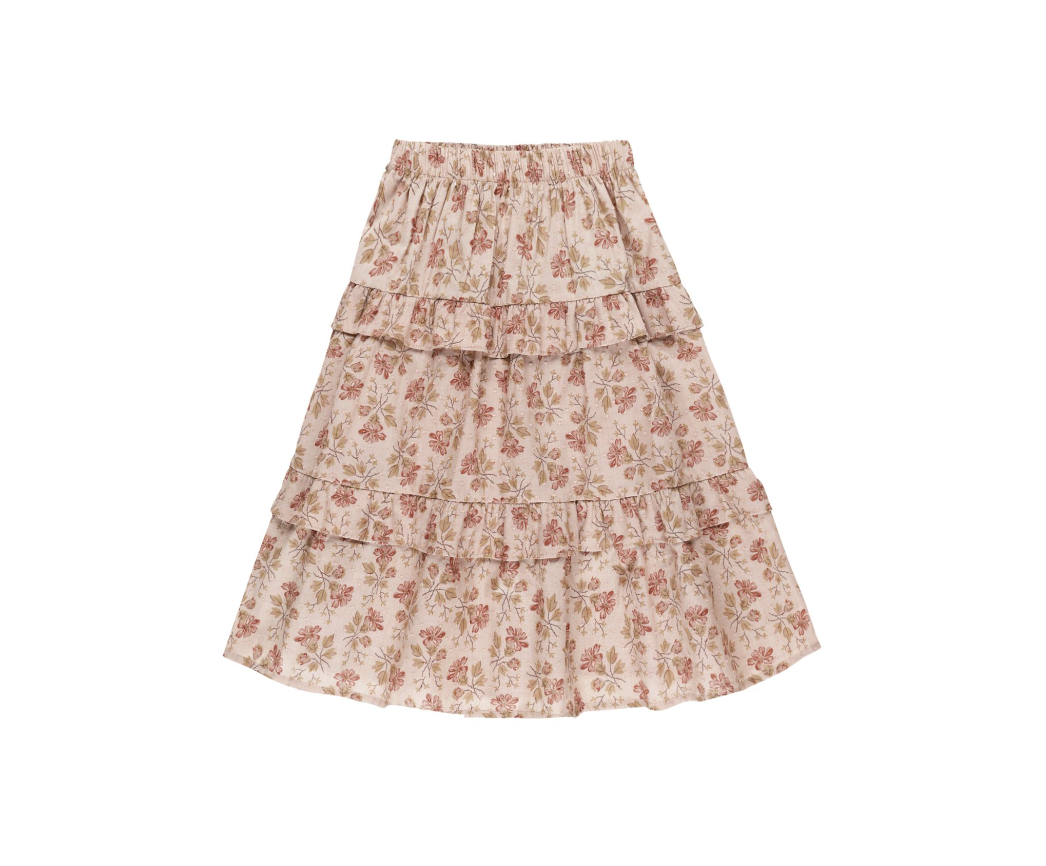 Ruffled Midi Skirt, French Garden | 2-3y