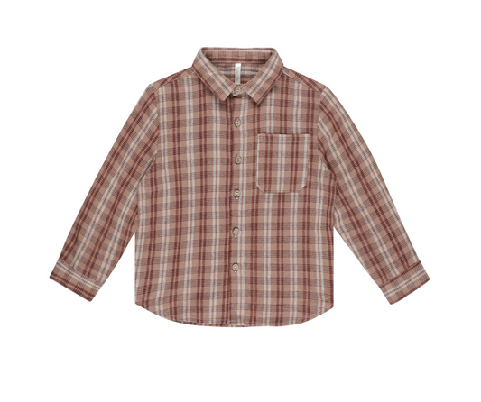 Collared Long Sleeve Shirt, Autumn Plaid