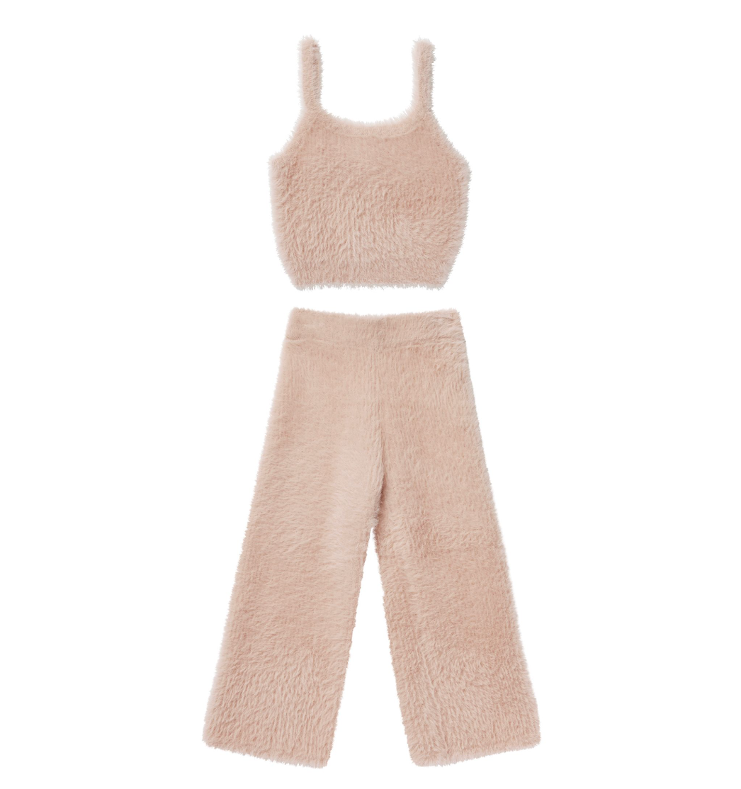 Fuzzy Knit Set, Blush | 2-3y