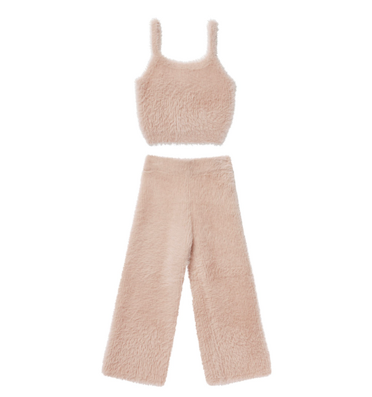 Fuzzy Knit Set, Blush | 2-3y