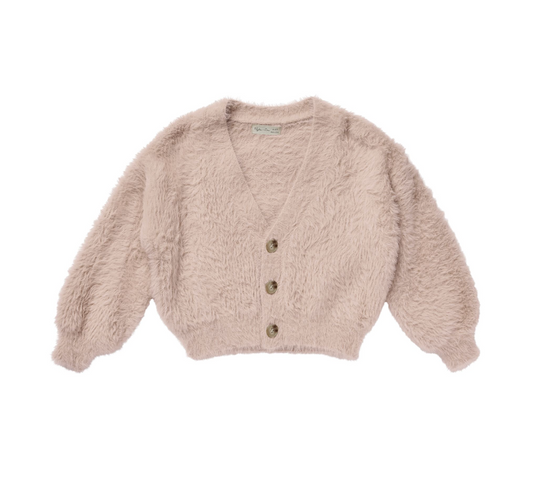 Fuzzy Cardigan, Blush | 18-24m