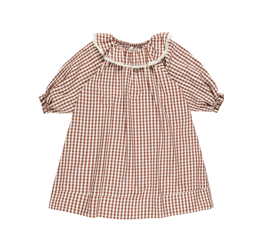 Girl's Nightgown, Brick Gingham