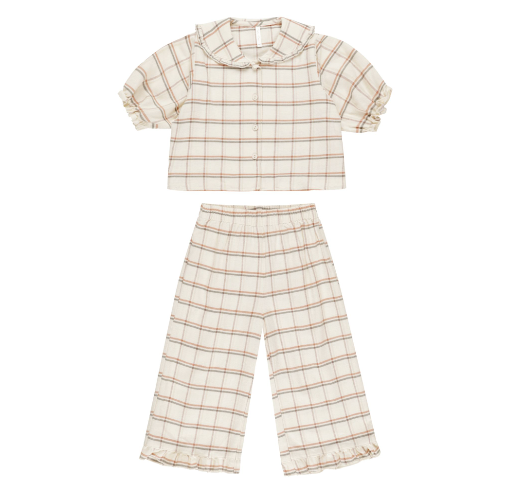 Ruffle Pajamas, Holiday Plaid