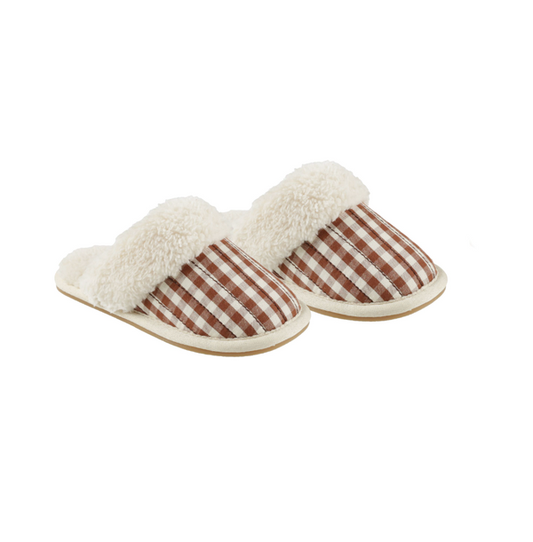 Slippers, Brick Gingham