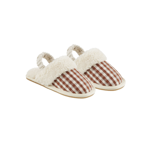 Slippers, Brick Gingham