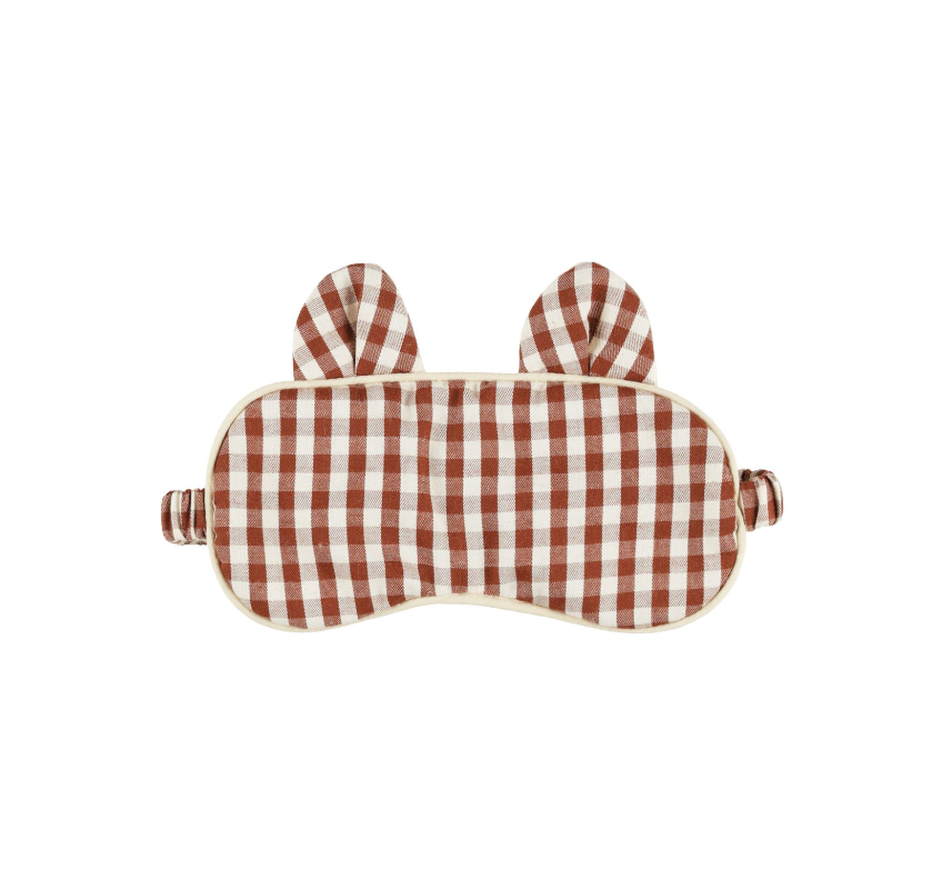 Sleep Mask, Brick Gingham