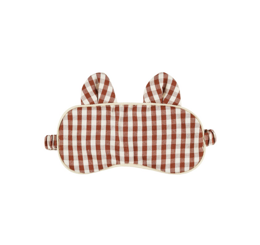 Sleep Mask, Brick Gingham