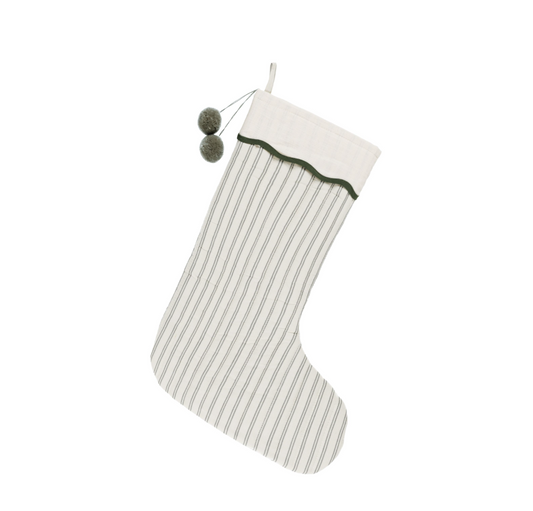 Christmas Stocking, Forest Pinstripe