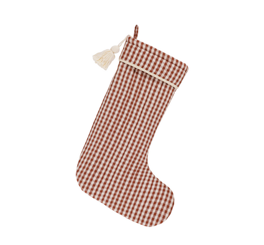 Christmas Stocking, Brick Gingham