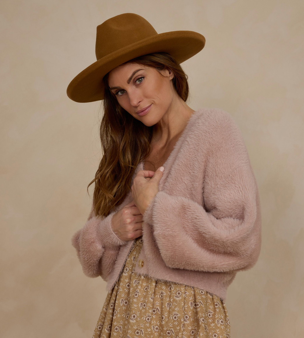 Women's Fuzzy Cardigan, Blush | XSmall