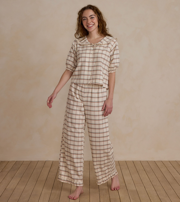 Women's Ruffle Pajamas, Holiday Plaid