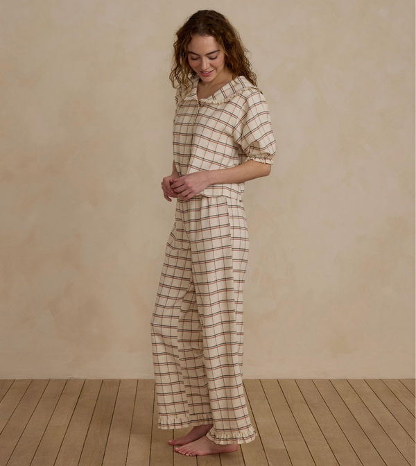 Women's Ruffle Pajamas, Holiday Plaid