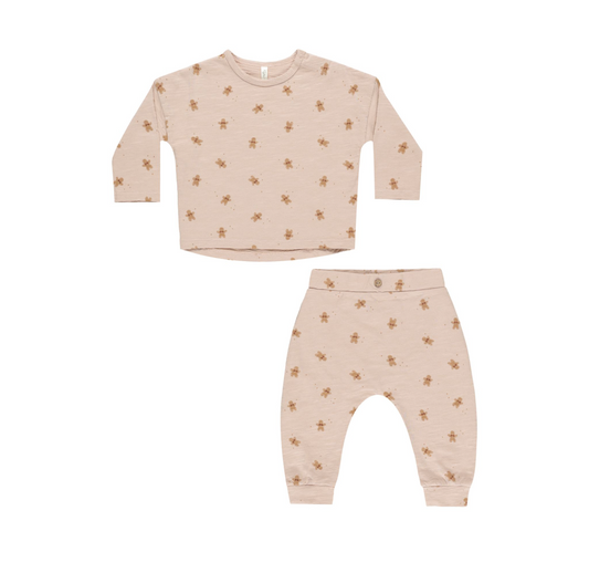 Long Sleeve Tee + Pant Set, Gingerbread