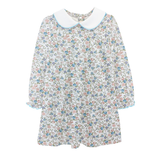 Ruffle Collar Dress, Soft Floral