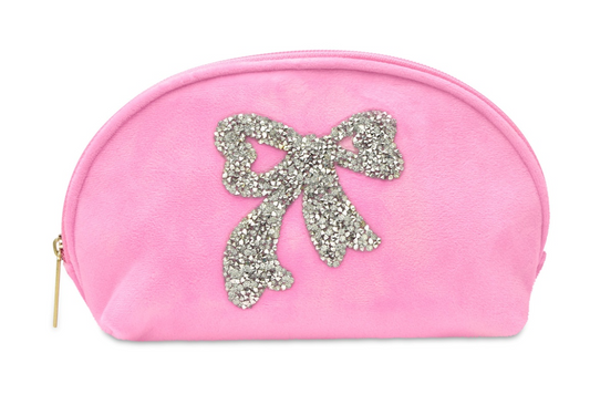 Glitter Bow Oval Cosmetic Bag - Magpies Paducah