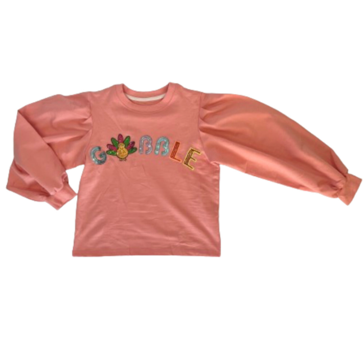 Puff Sleeve Patch Sweatshirt, Gobble