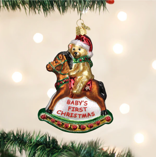 Rocking Horse Teddy Ornament - Magpies Paducah