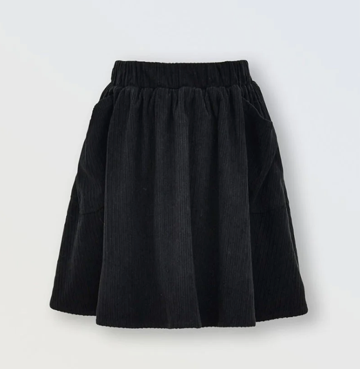 High Waisted Velvet Skirt, Black