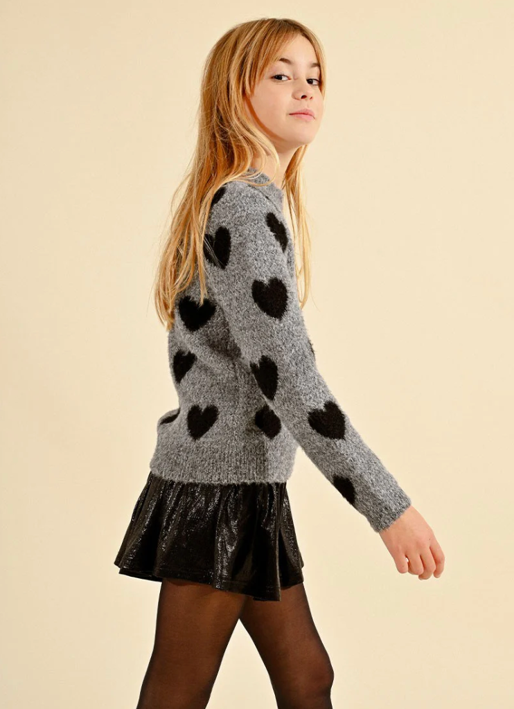 Heart Sweater, Ash Grey