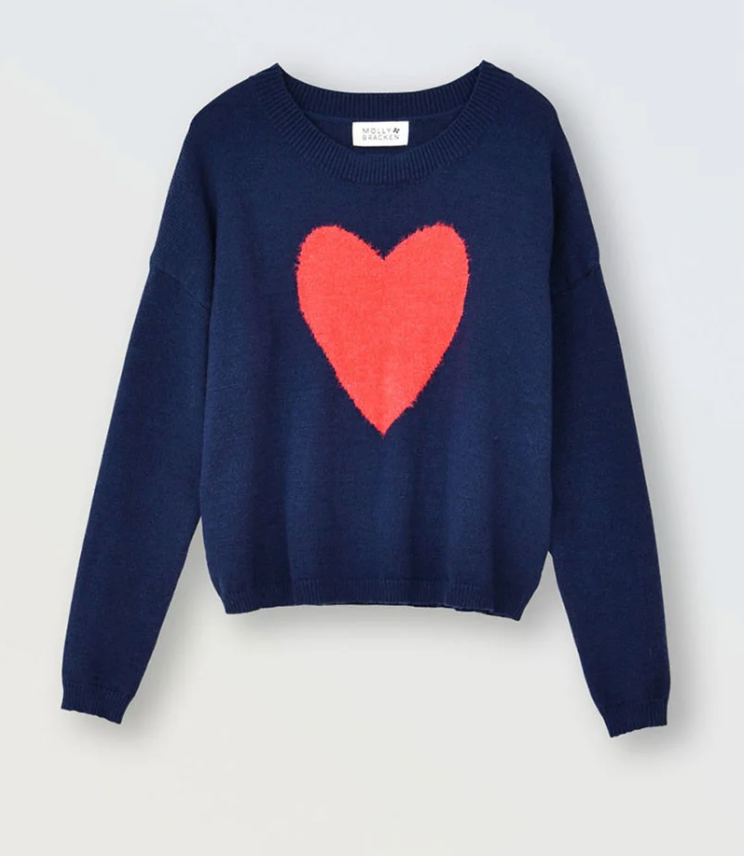 Heart of Gold Sweater, Navy