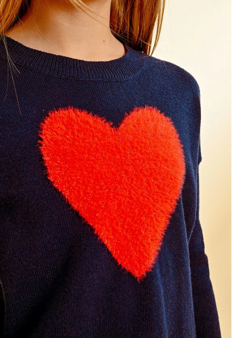 Heart of Gold Sweater, Navy