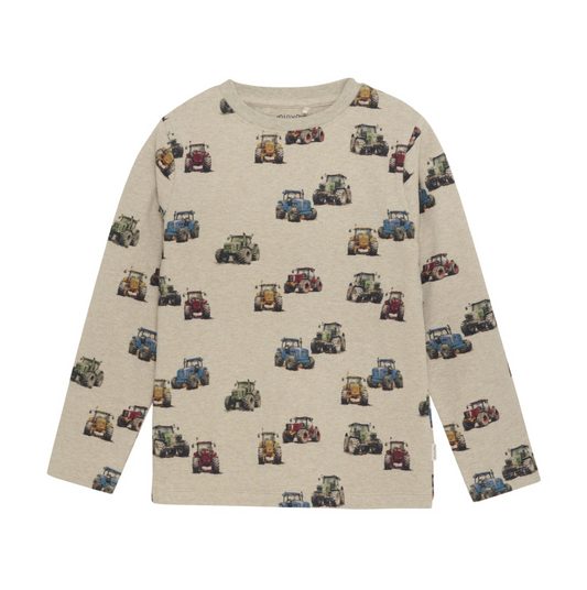 Long Sleeve Tee, Natural Tractors