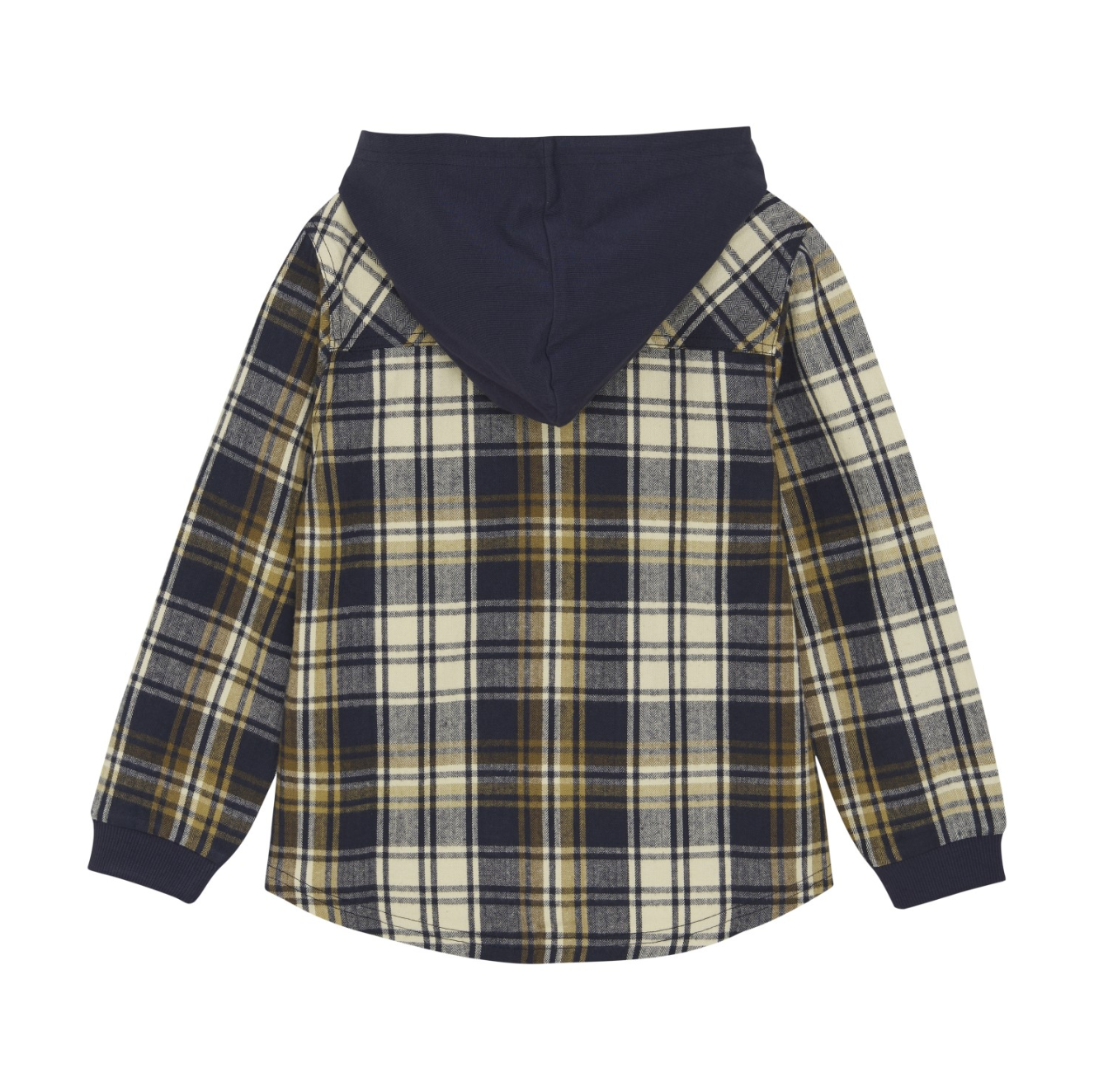 Hooded Shacket, Midnight Plaid