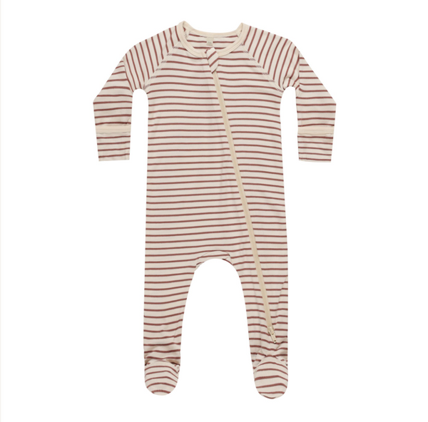 Bamboo Zip Footie, Candy Stripe