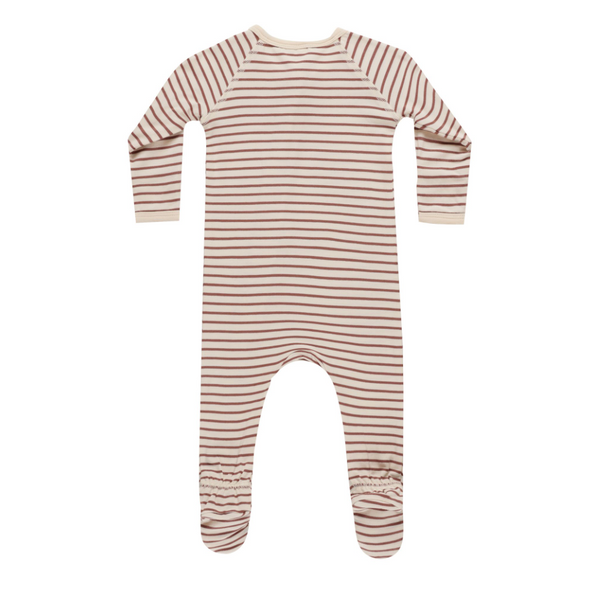 Bamboo Zip Footie, Candy Stripe